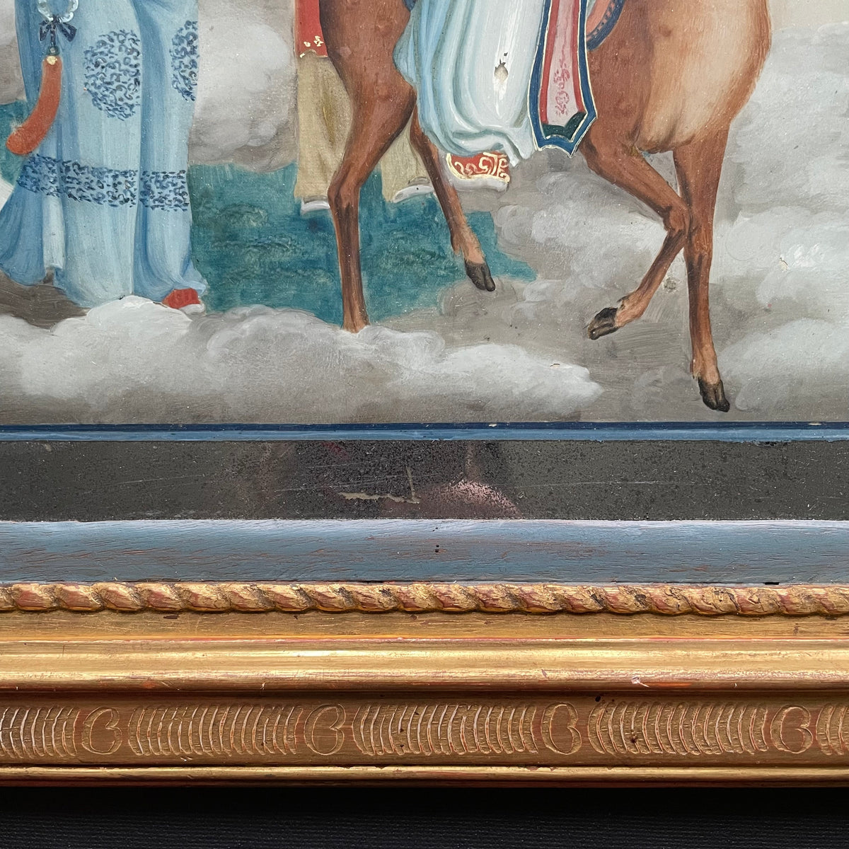 Antique Chinese Reverse Painting on Glass 18th century #1280