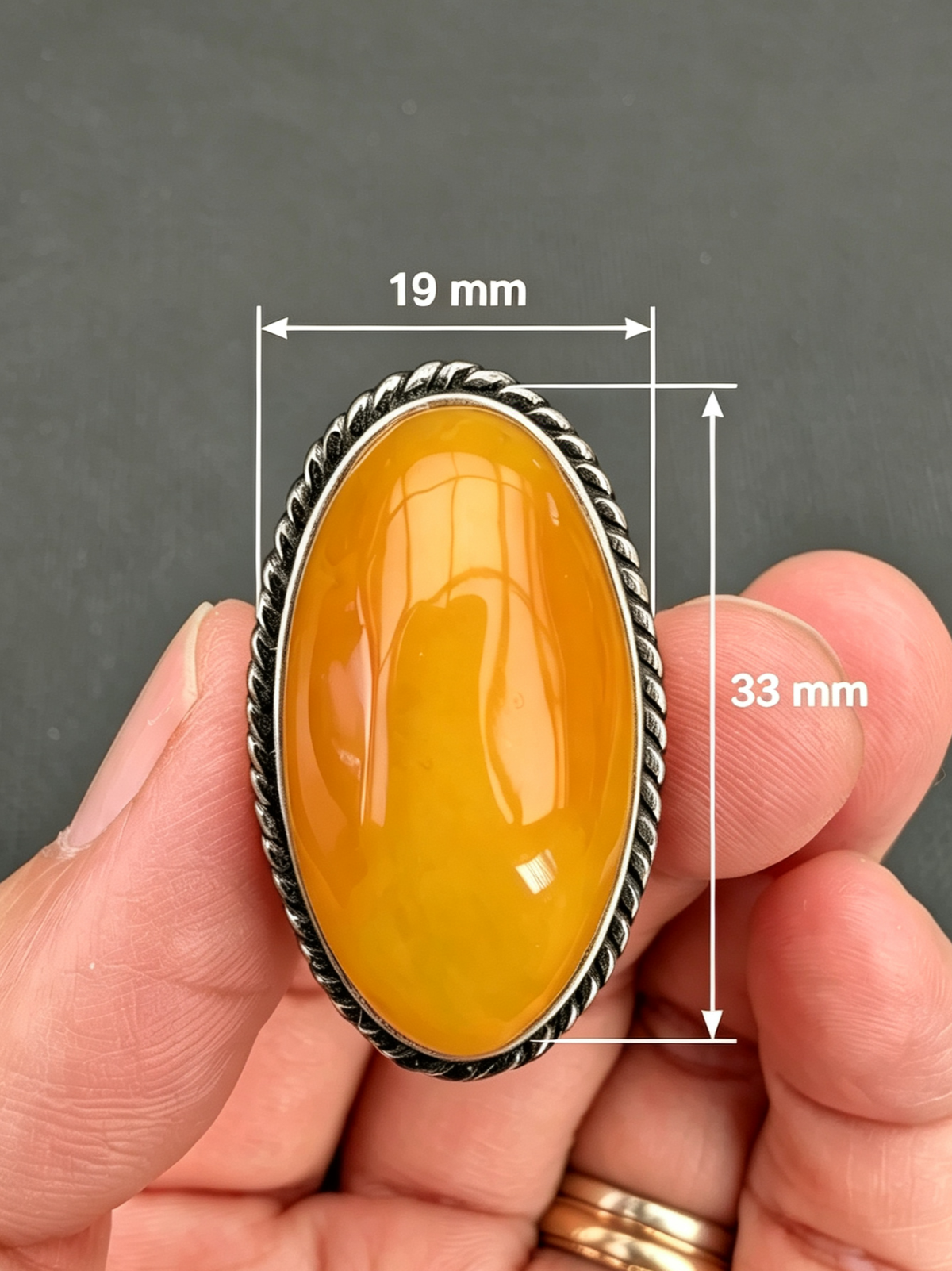 Vintage natural amber ring Danish design sterling silver #3051