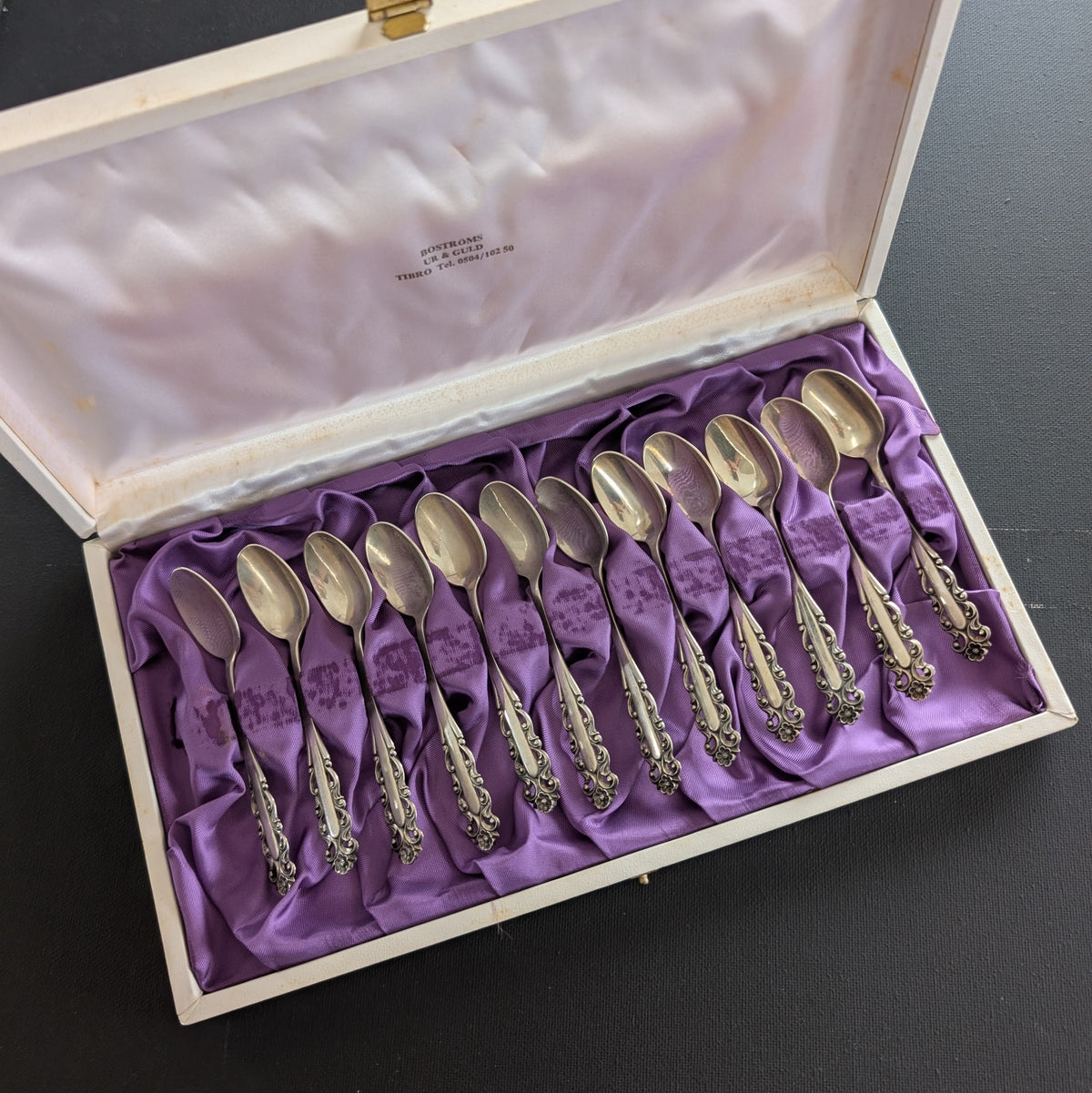 Set of 12 Vintage Swedish Silver Spoons #2985