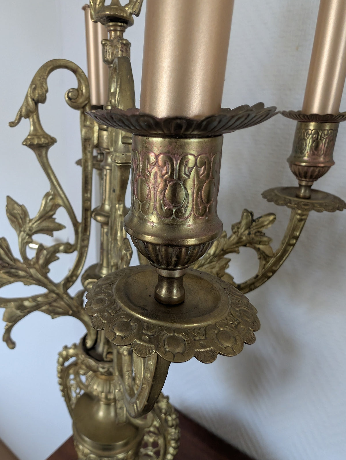 Large Napoleon III Gilt Bronze Mantel Clock With Matching Pair Of Candelabra, 19th Century