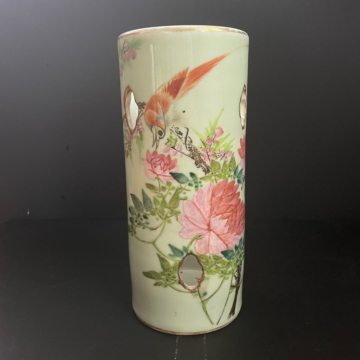 Chinese antique hatstand, by artist 江子钰, dated 1907 #2083