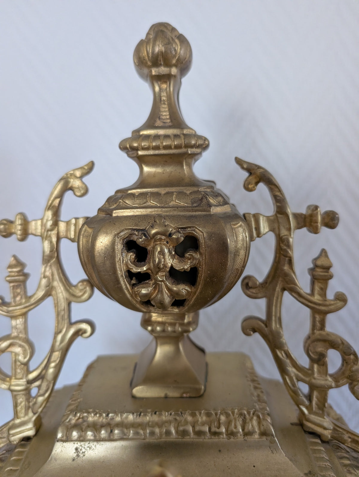 Large Napoleon III Gilt Bronze Mantel Clock With Matching Pair Of Candelabra, 19th Century