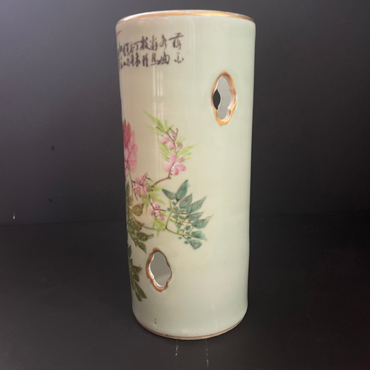 Chinese antique hatstand, by artist 江子钰, dated 1907 #2083