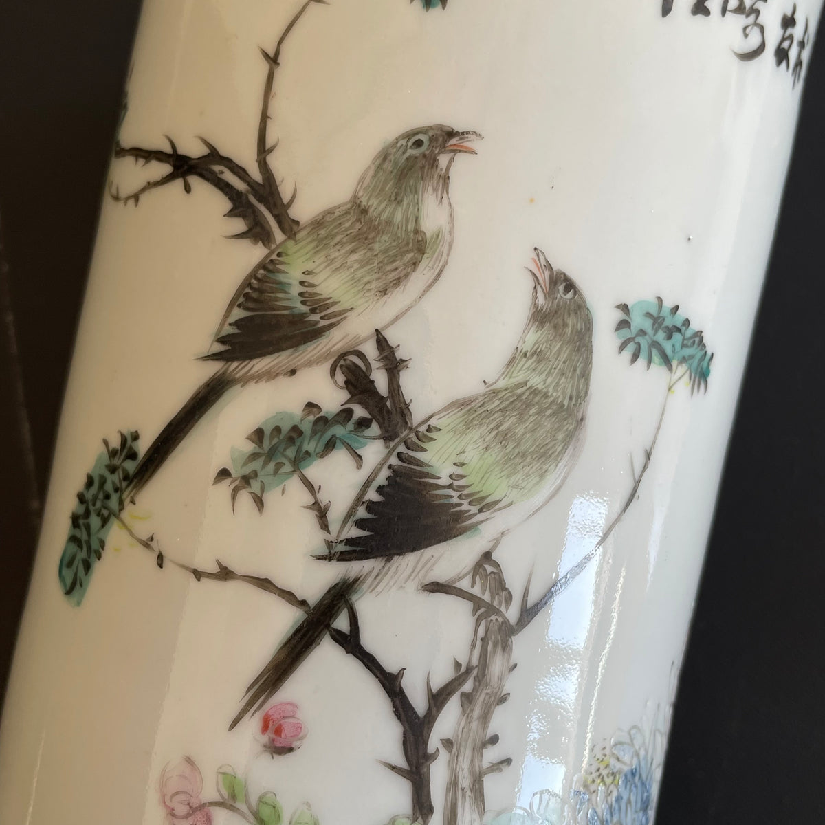 民国时期古董中国瓷制笔筒/帽架 #1458