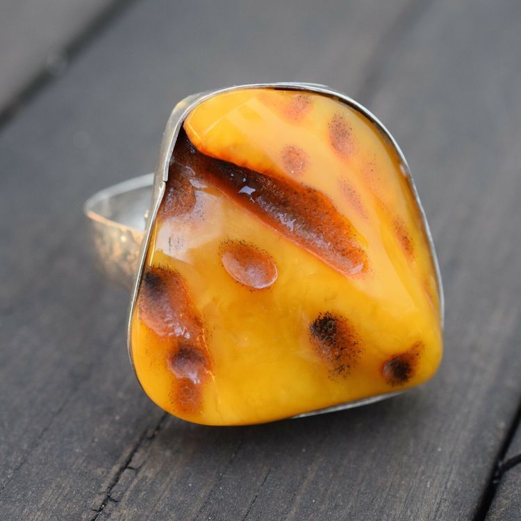 Natural amber bracelet bangle handmade with silver Scandinavian design 61g