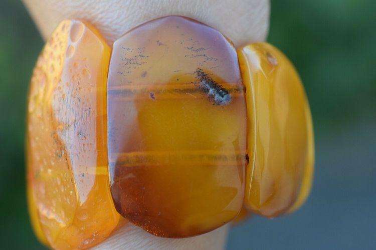 Natural Amber Danish raw stone amber bracelet large 51g #2529