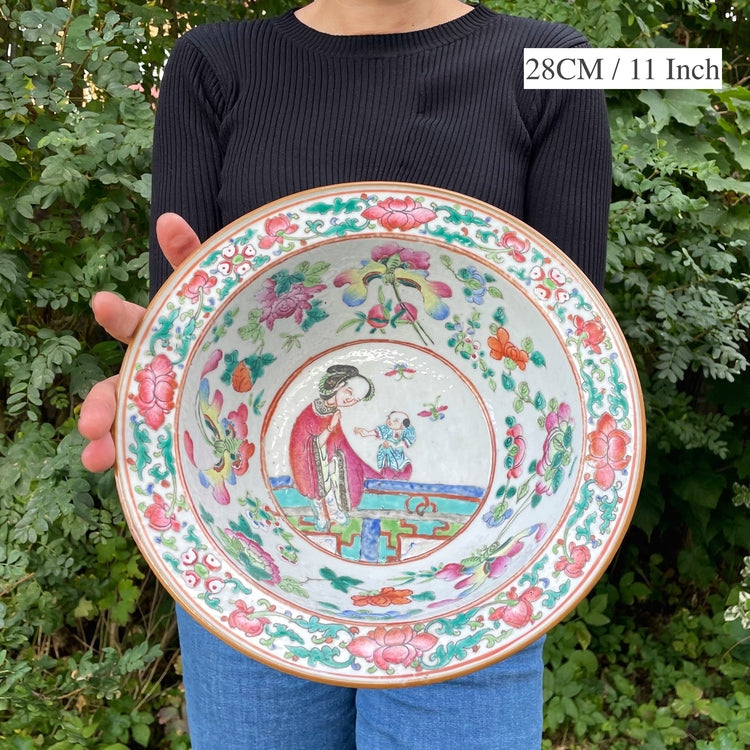 Antique Chinese porcelain basin handwash peranakan straights Daoguang #638