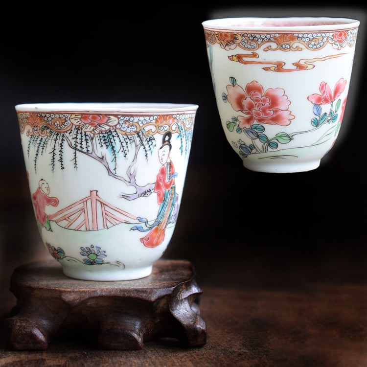 Antique Chinese Porcelain teacup Yongzheng Period Famille Rose 18th century