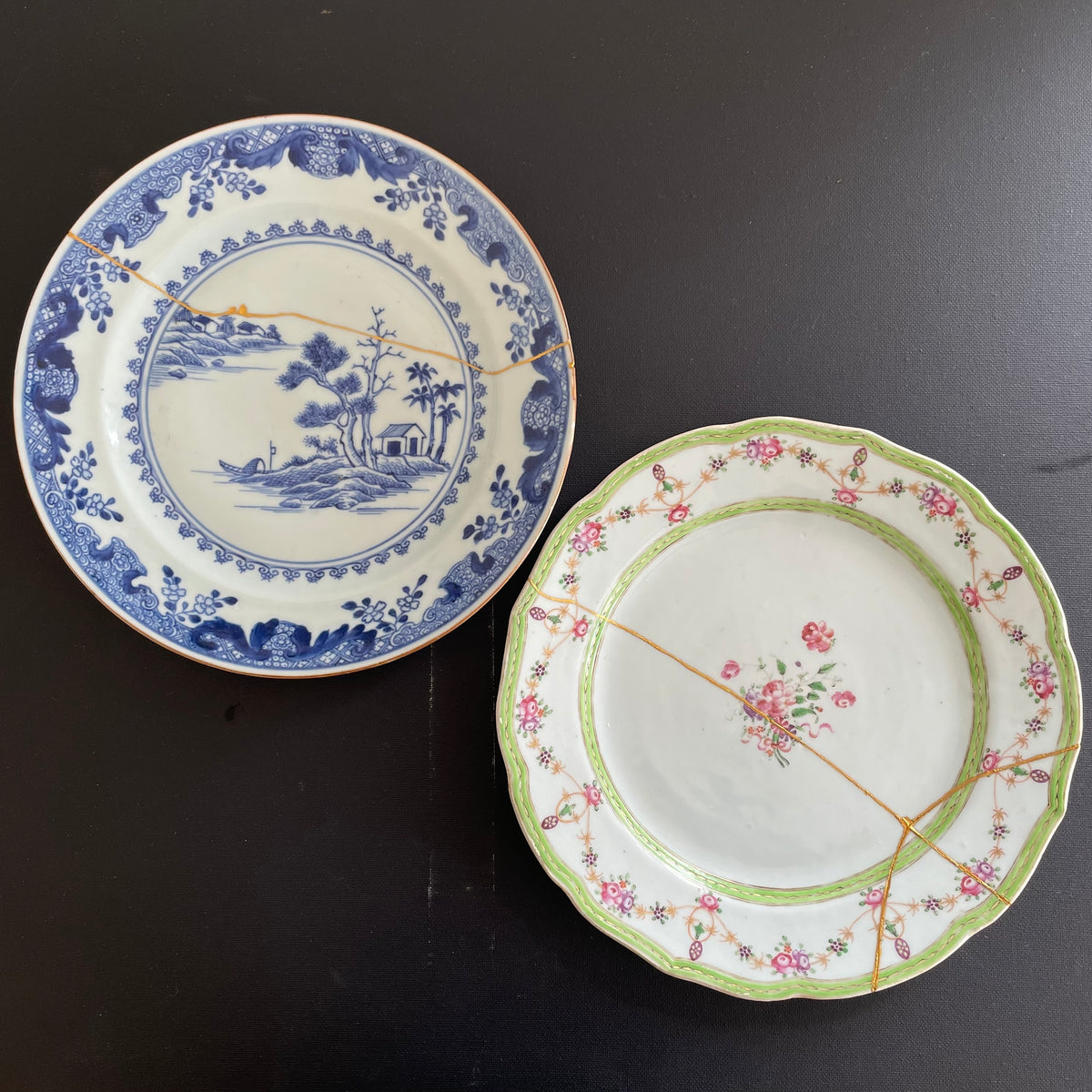 Two Chinese Antique plates, Qianlong period, 18th c #1601, 1602