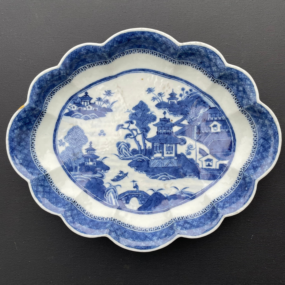 19世纪中国古董青花深盘 # 1471