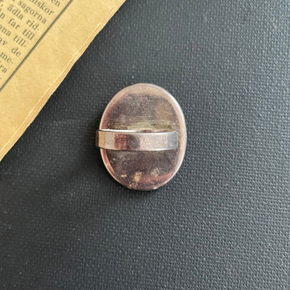 Vintage natural amber ring Danish design sterling silver #1750
