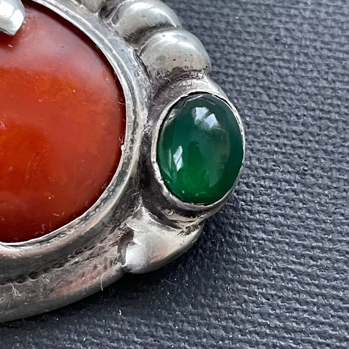 Natural Amber Antique Amber Brooch With Silver Egg Yolk Art Nouveau 16.73g #1795