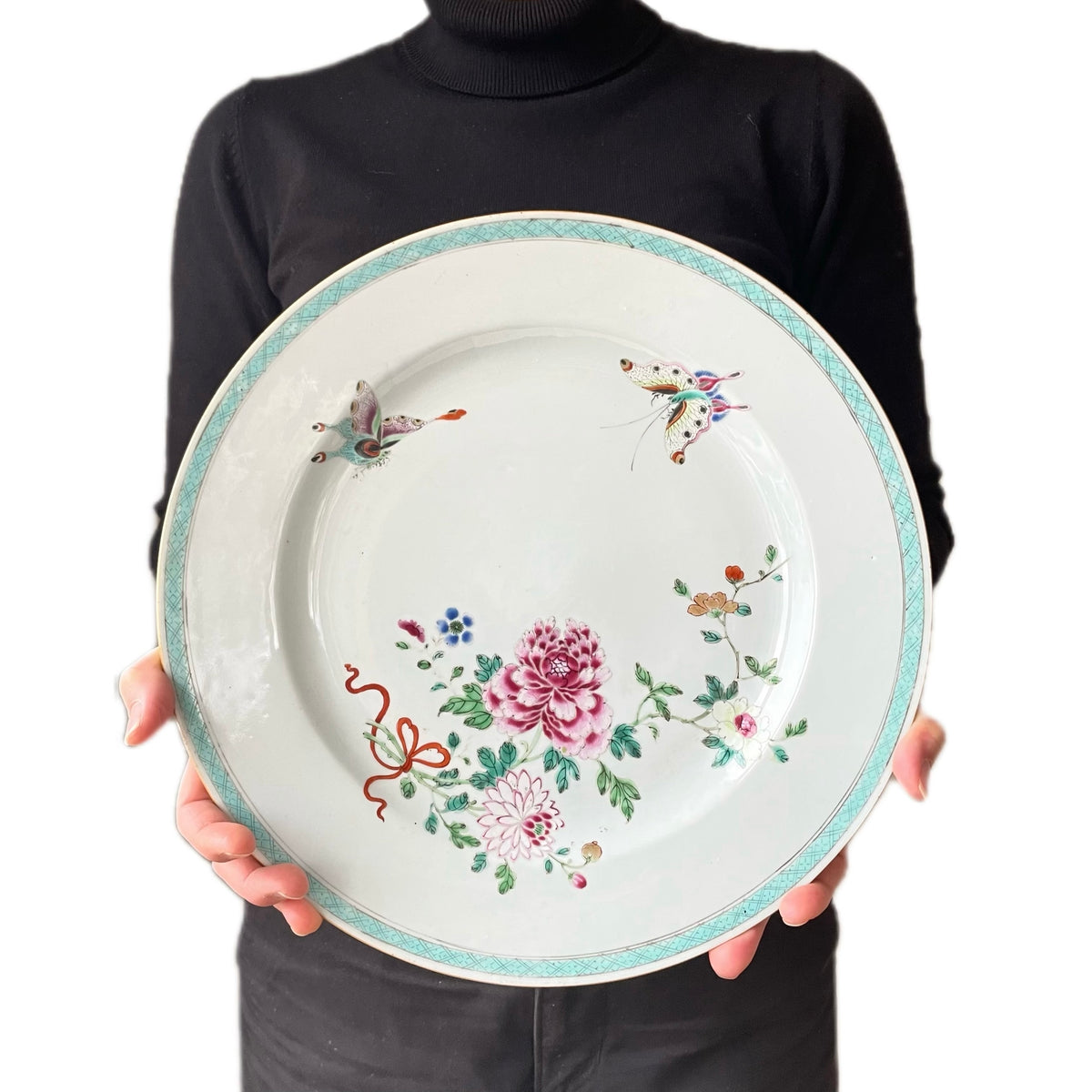 Chinese Antique Famille Rose Charger, 18th C Yongzheng / Qianlong period #1798