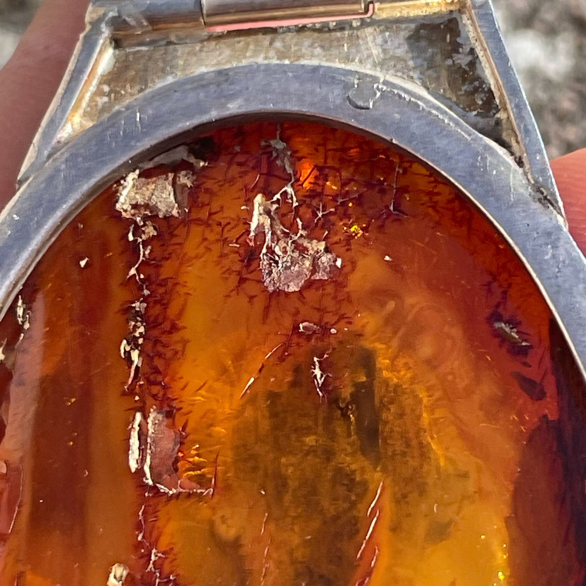 Unique Design Natural Amber With 925 Silver Pendant Danish Amber Huge 70g #1871