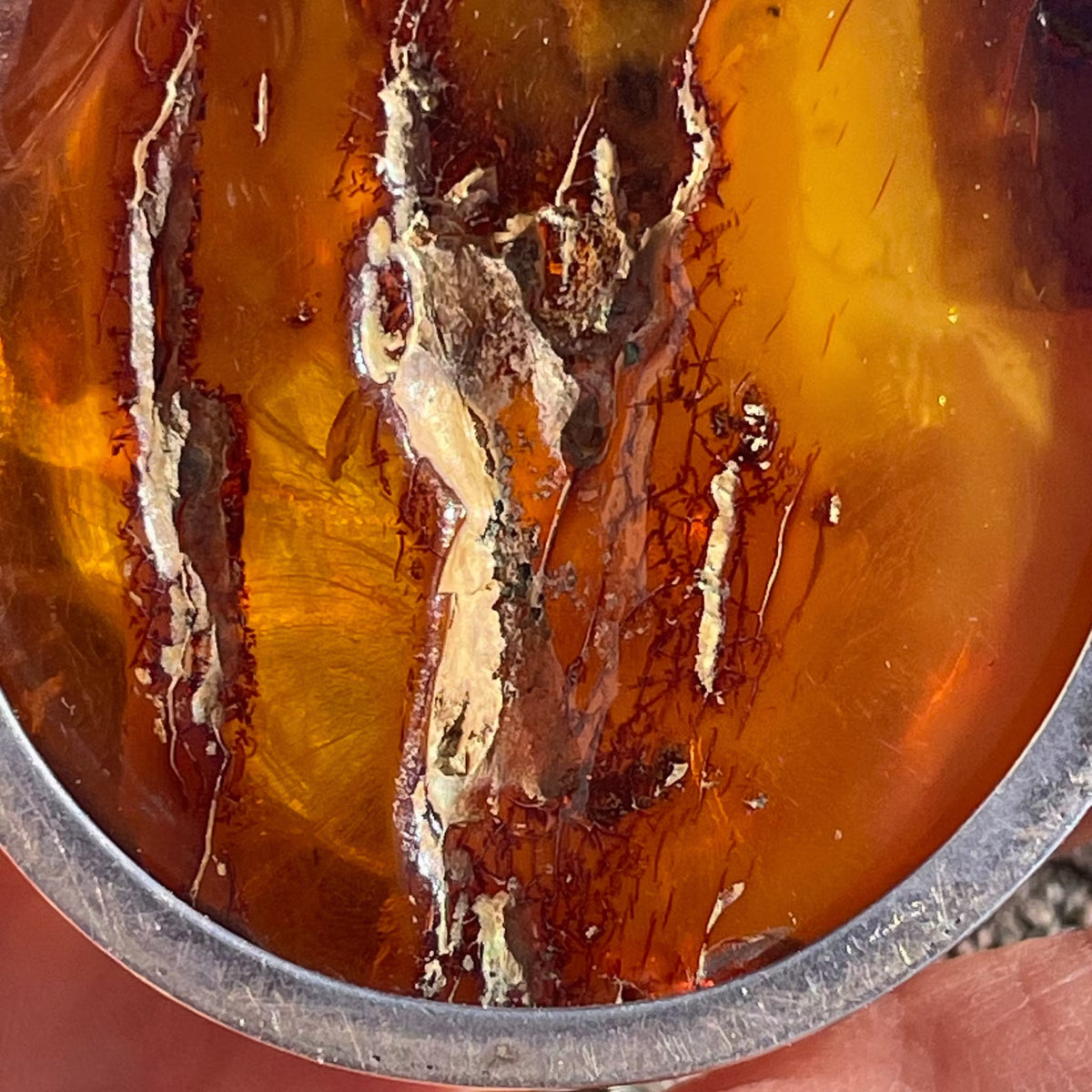 Unique Design Natural Amber With 925 Silver Pendant Danish Amber Huge 70g #1871