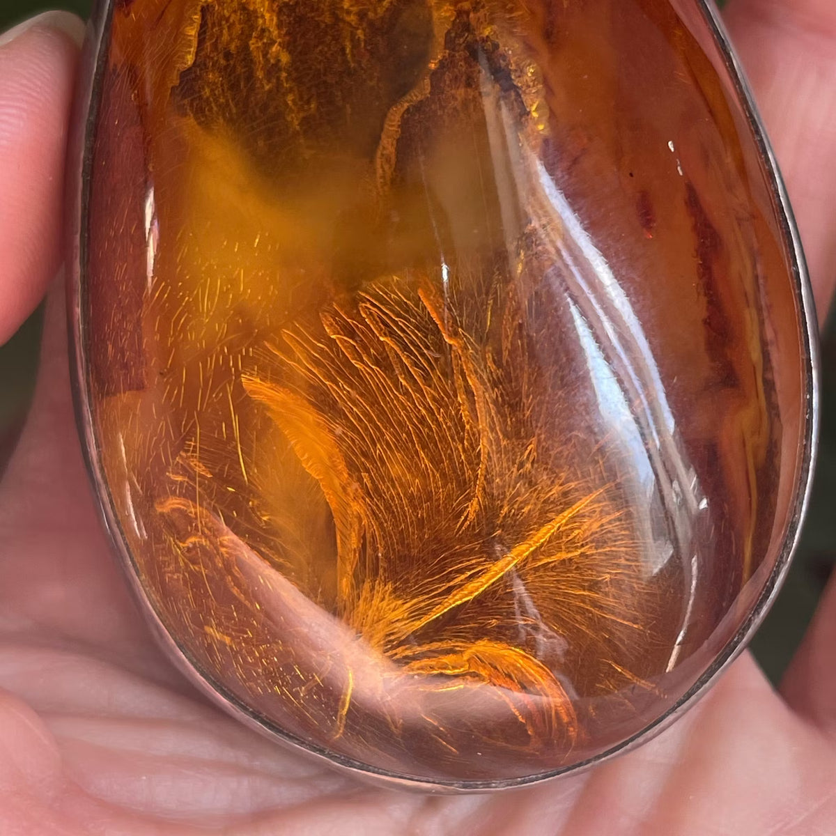 Unique Design Natural Amber With 925 Silver Pendant Danish Amber Huge 70g #1871