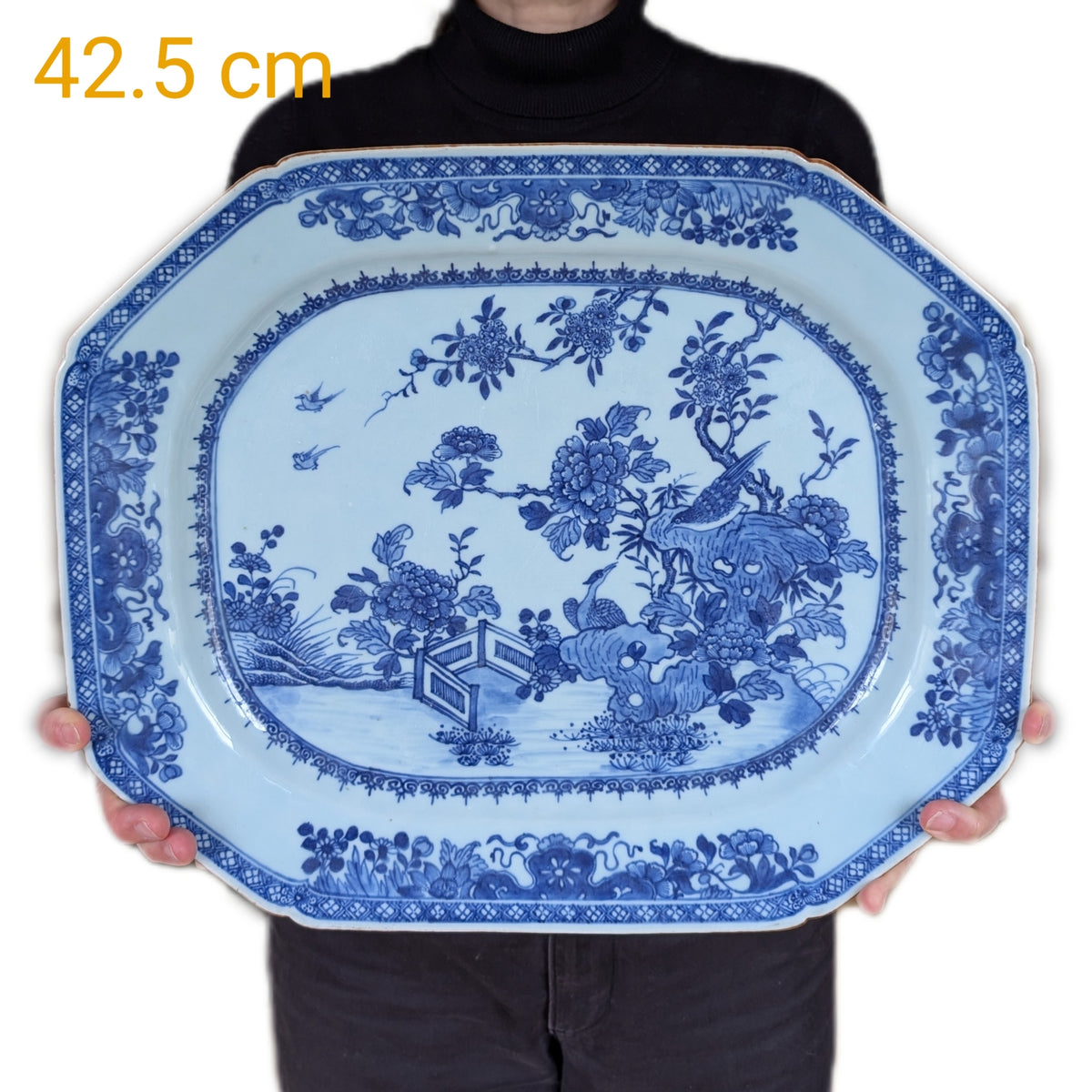 清乾隆青花瓷盘,18世纪 #2380