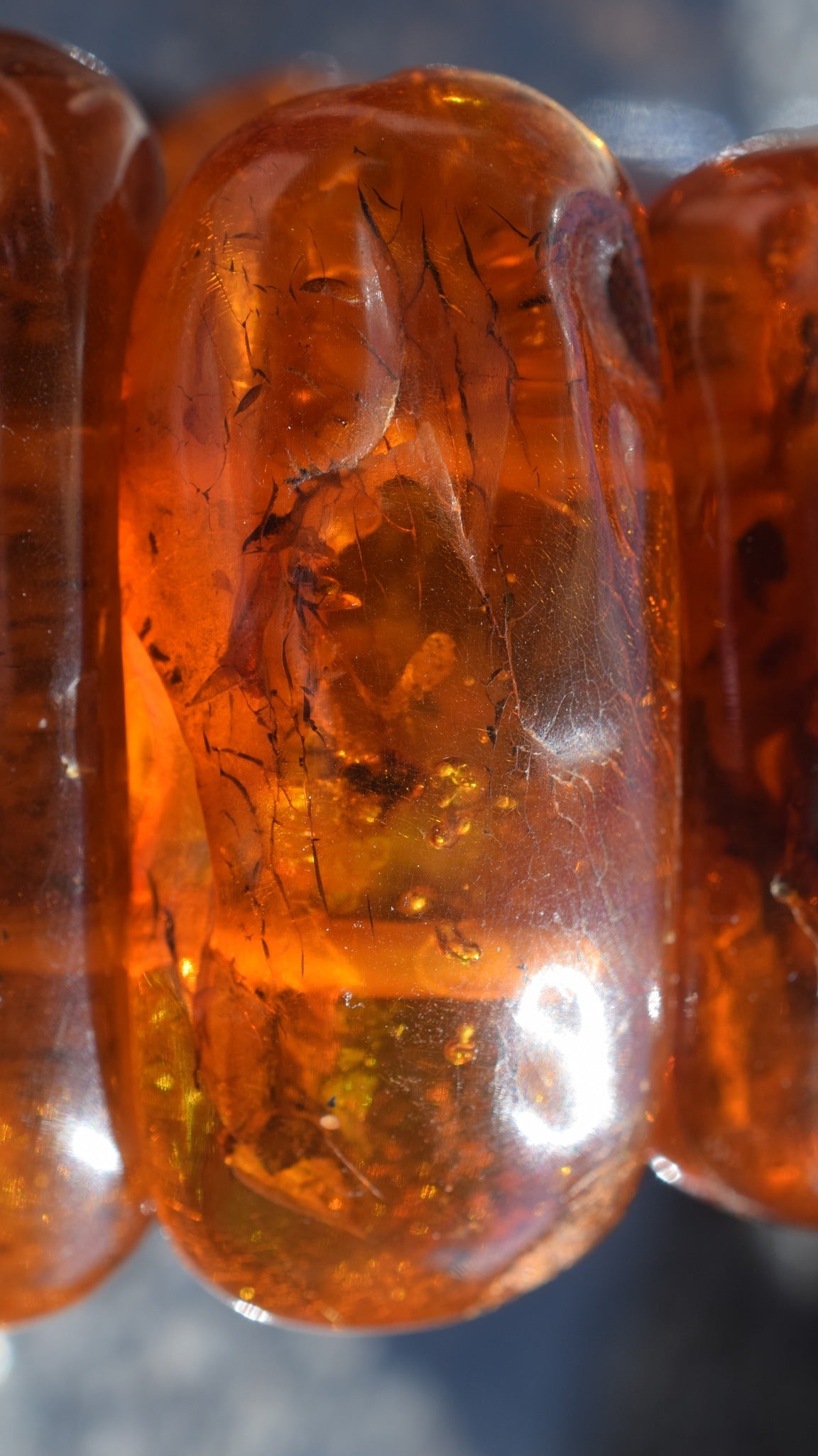 Natural Amber danish raw stone amber bracelet many inclusions insects large 85g #2375