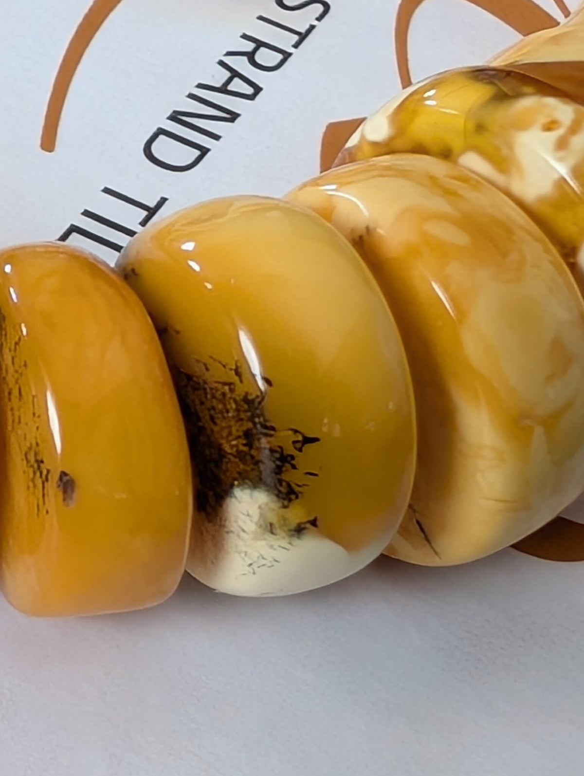 Unique Natural Amber Necklace Baltic Amber Egg Yolk Butterscotch 36g #1855