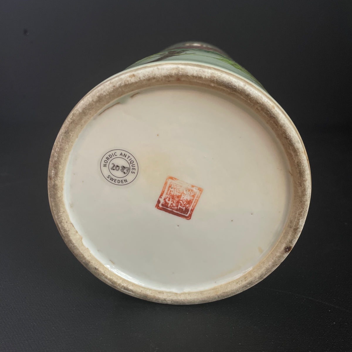 Chinese antique hatstand, by artist 江子钰, dated 1907 #2083