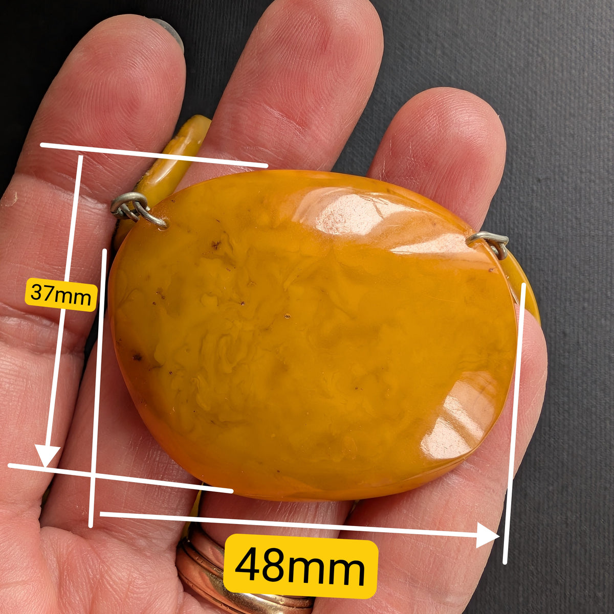 Vintage Natural Amber Necklace Baltic Amber Egg Yolk Butterscotch Huge 55g #2569
