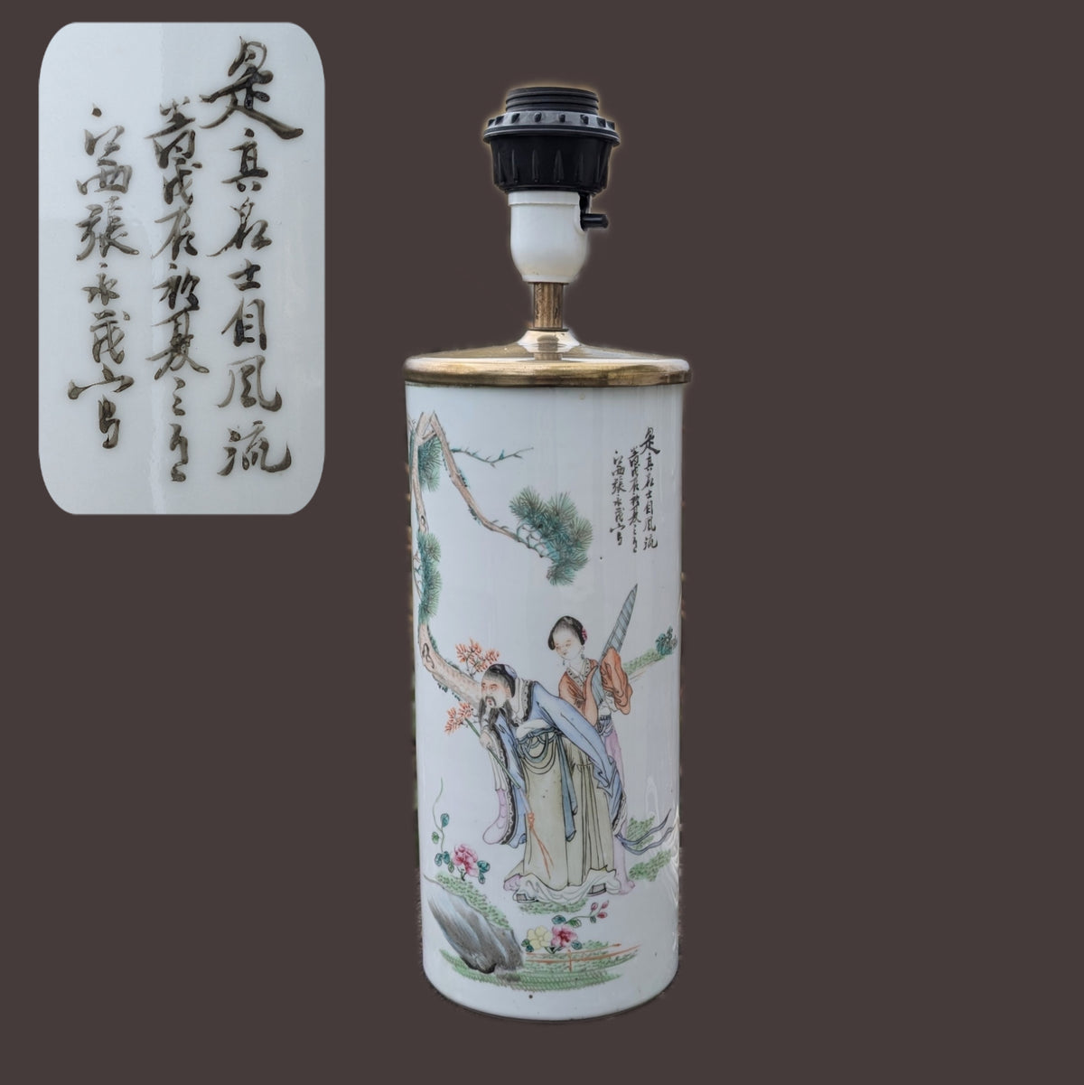 民国时期古董瓷帽筒/灯座 #2753