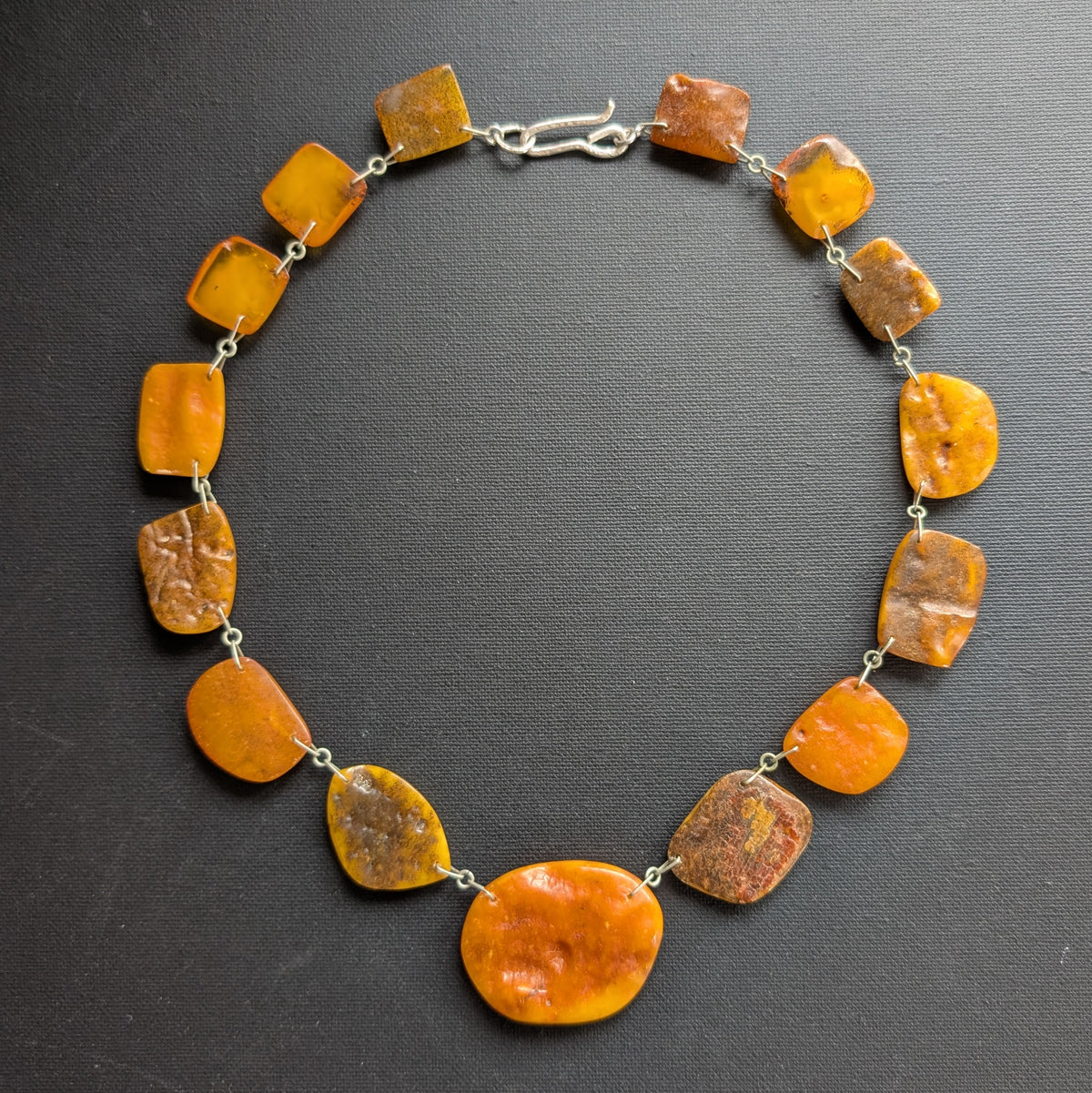 Vintage Natural Amber Necklace Baltic Amber Egg Yolk Butterscotch Huge 55g #2569