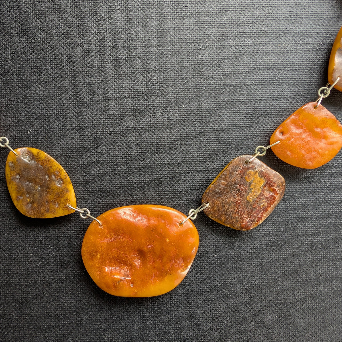 Vintage Natural Amber Necklace Baltic Amber Egg Yolk Butterscotch Huge 55g #2569
