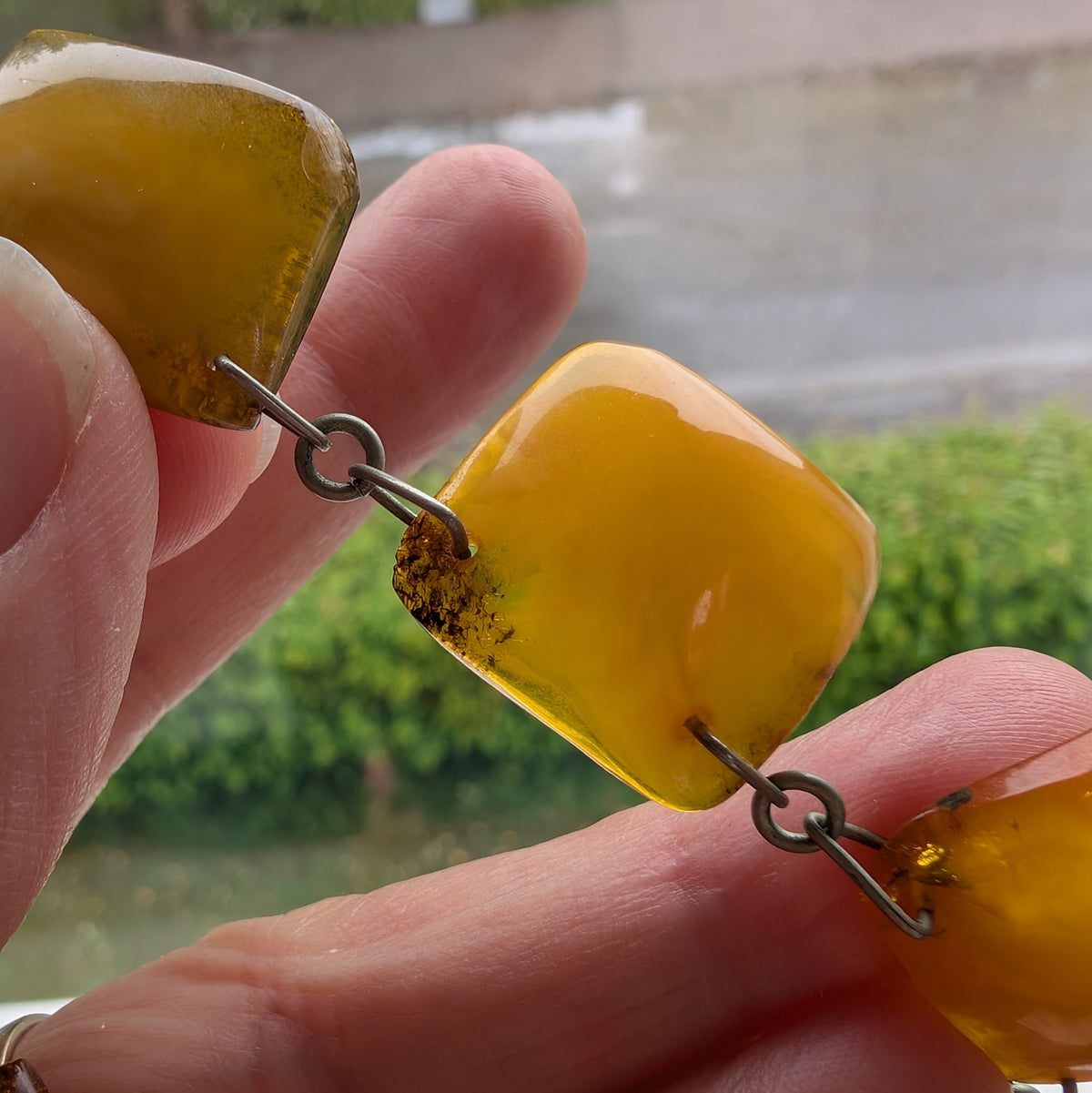 Vintage Natural Amber Necklace Baltic Amber Egg Yolk Butterscotch Huge 55g #2569