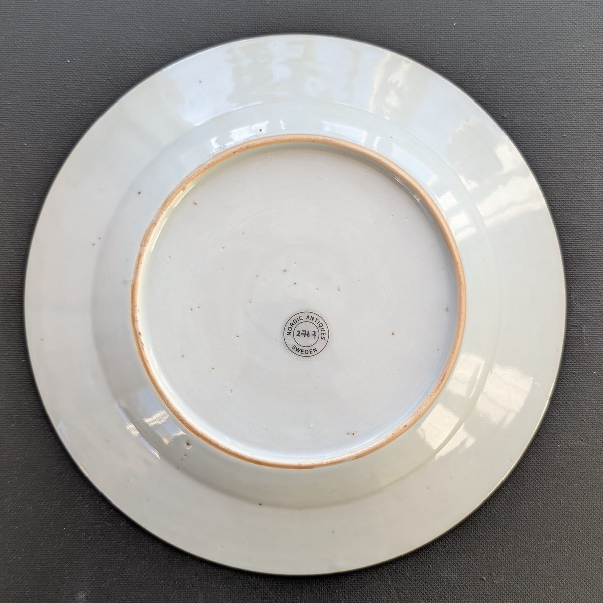Chinese antique blue and white porcelain plate, Qianlong, 18th c #2767 松鹤延年