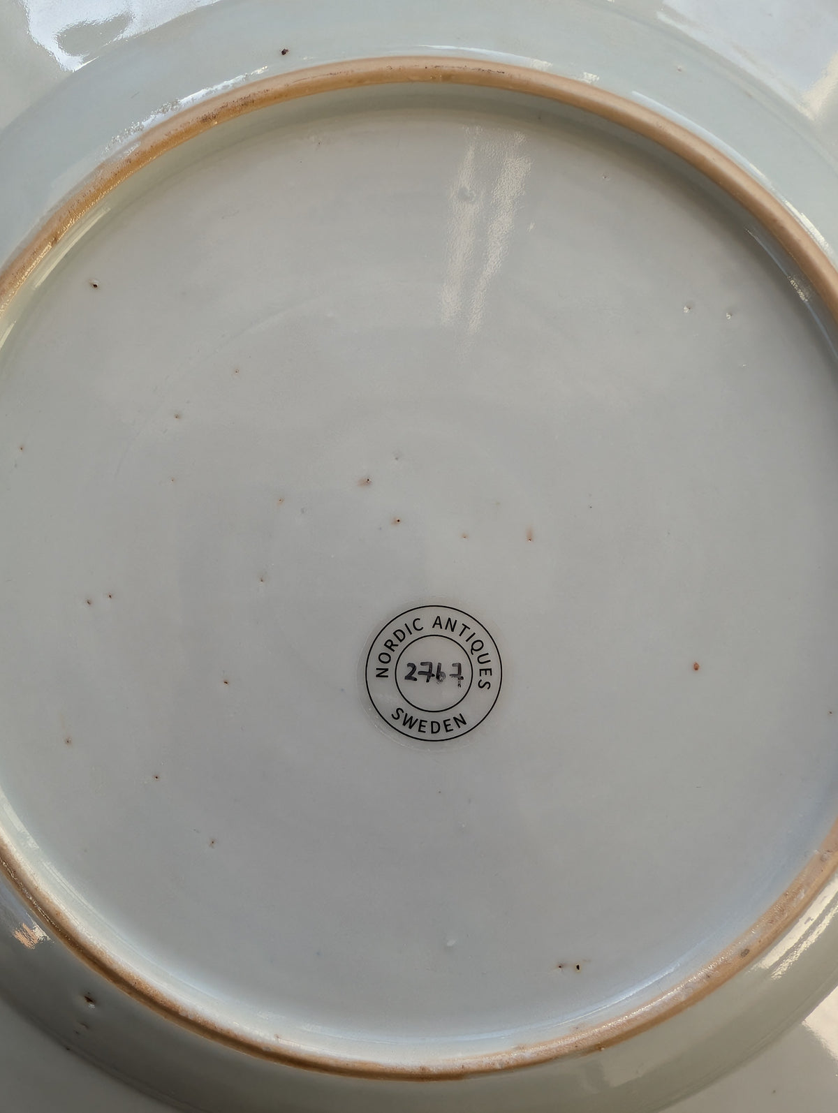 Chinese antique blue and white porcelain plate, Qianlong, 18th c #2767 松鹤延年