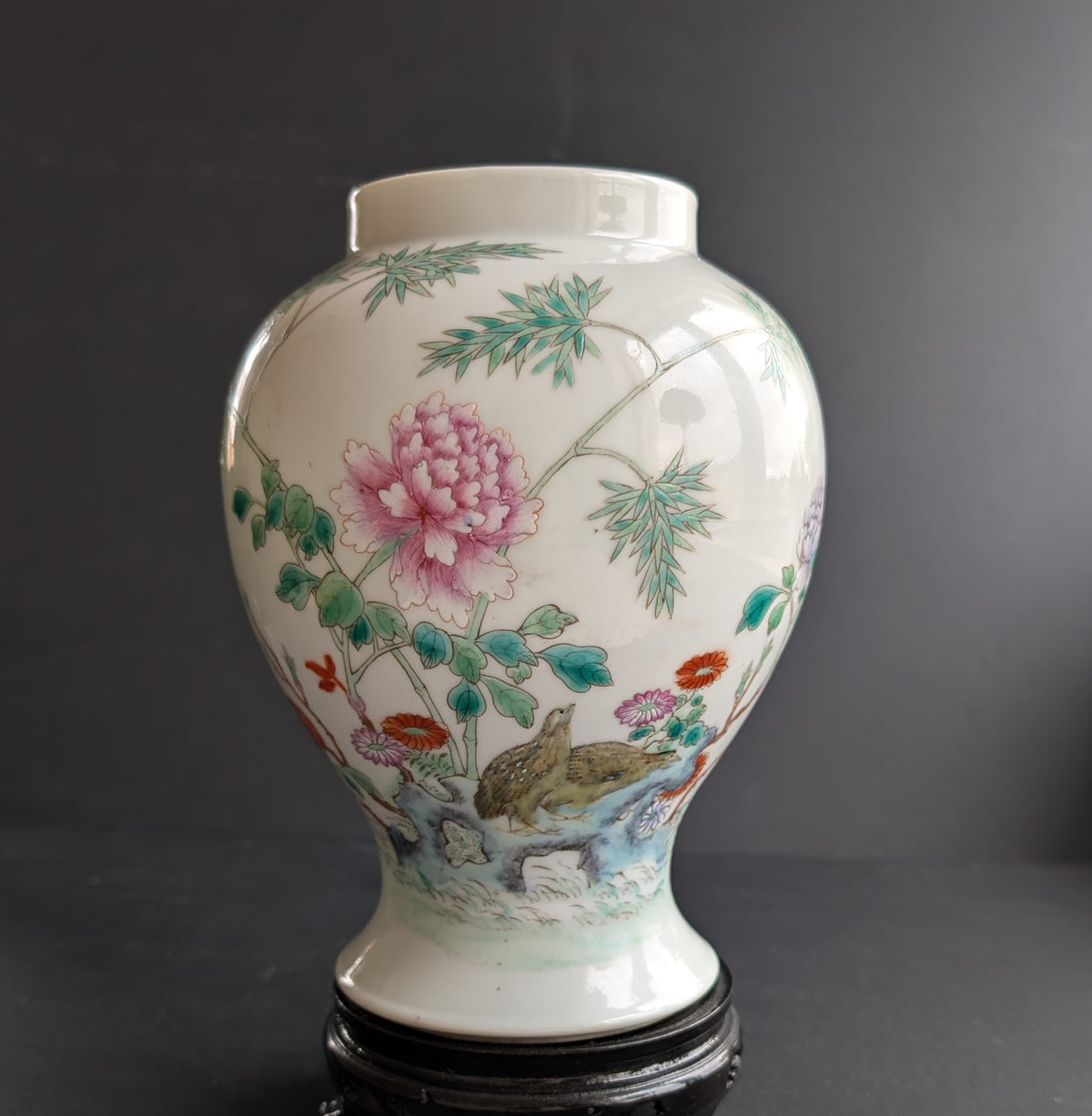 Chinese antique porcelain jar, famille rose Republic period #2777