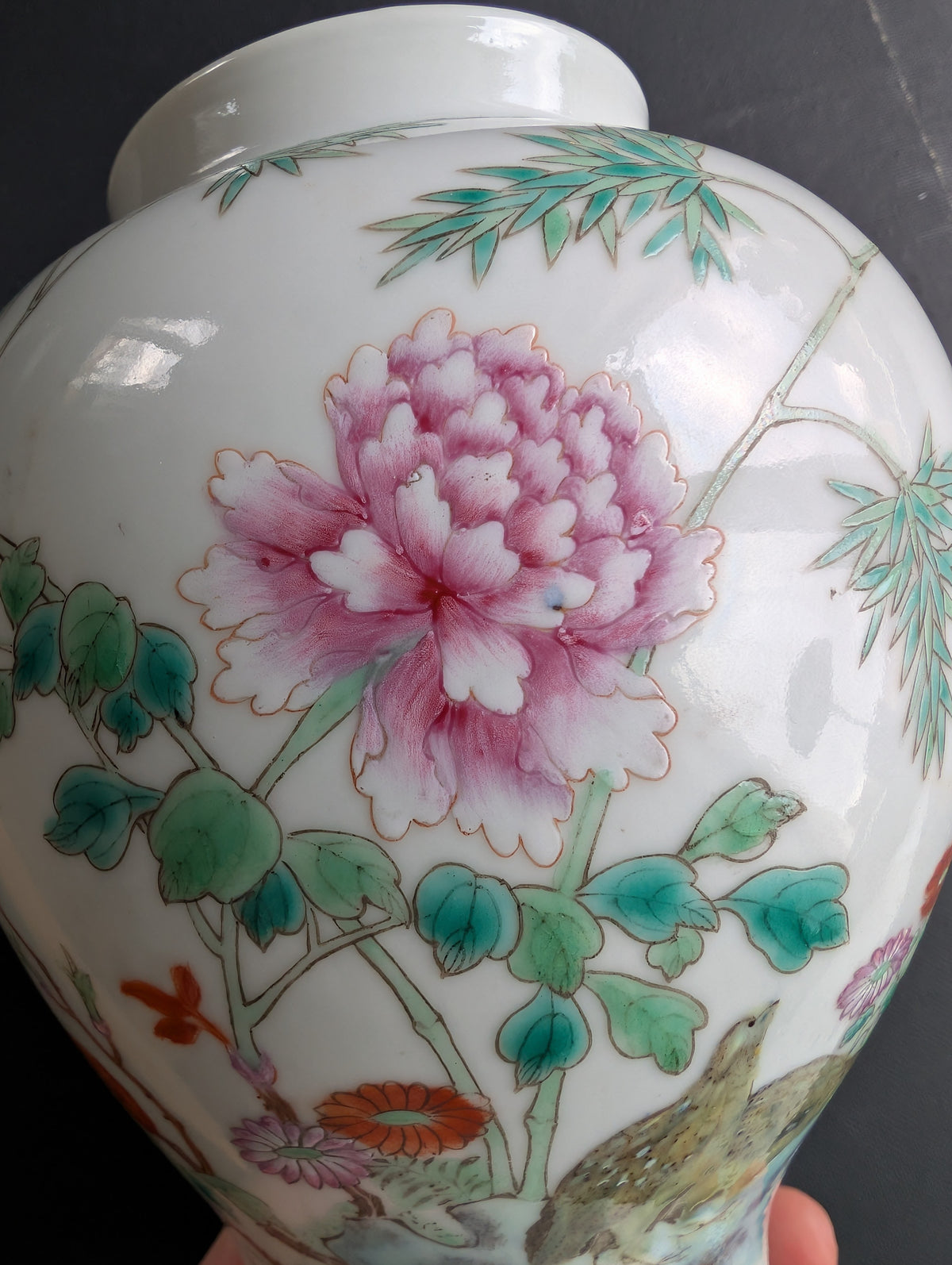 Chinese antique porcelain jar, famille rose Republic period #2777