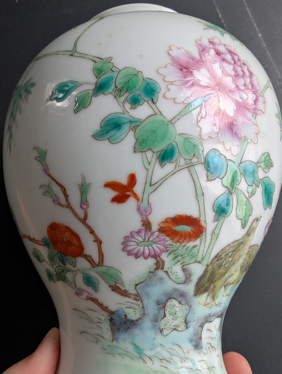 Chinese antique porcelain jar, famille rose Republic period #2777