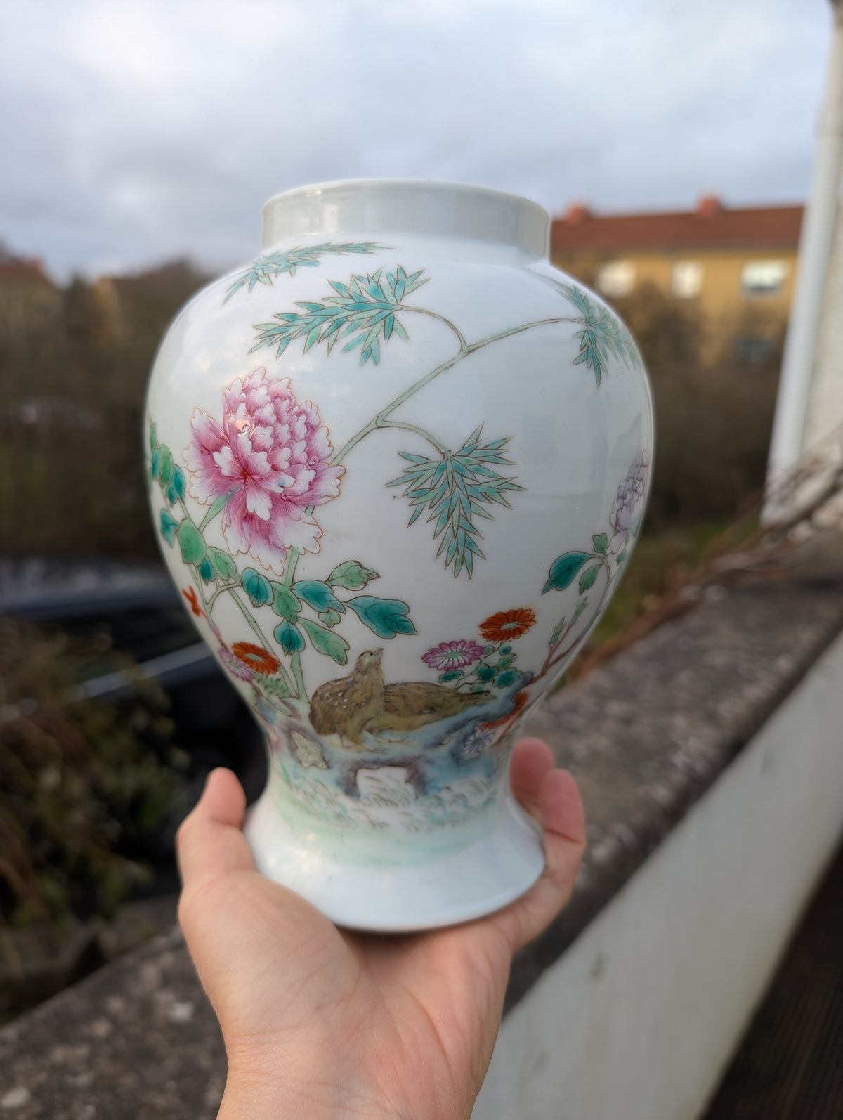 Chinese antique porcelain jar, famille rose Republic period #2777