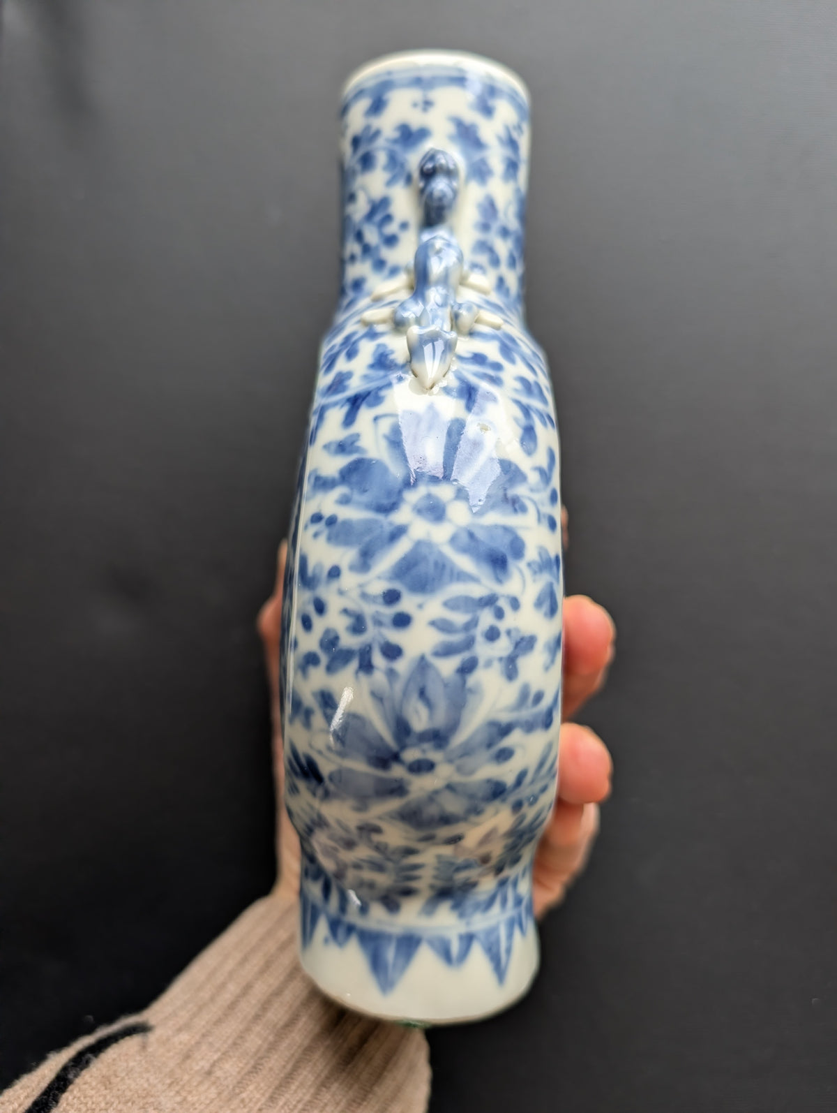 清末青花龙纹扁壶,编号 #2820