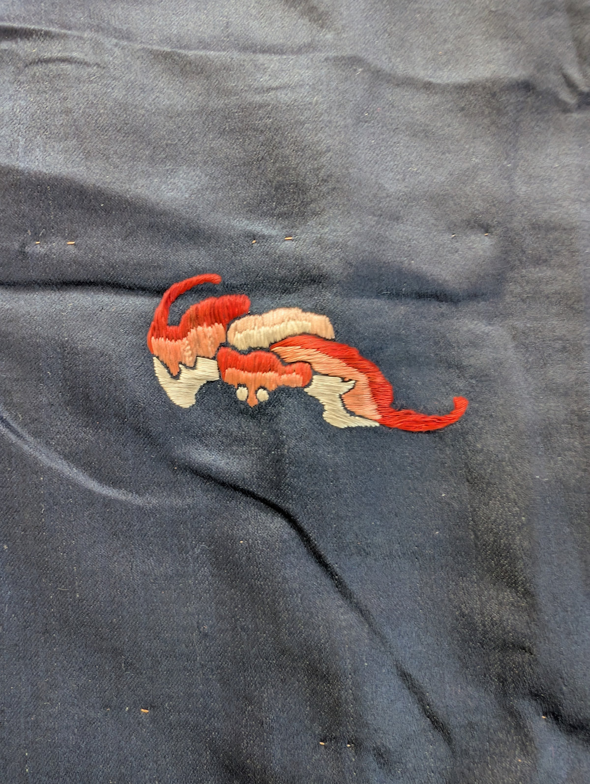 Chinese Antique silk embroidery with peaches and cranes, Qing Dynasty #2836