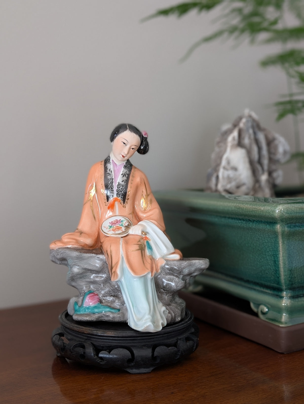 1950/60年代复古中国瓷器仕女小憩像 #2900
