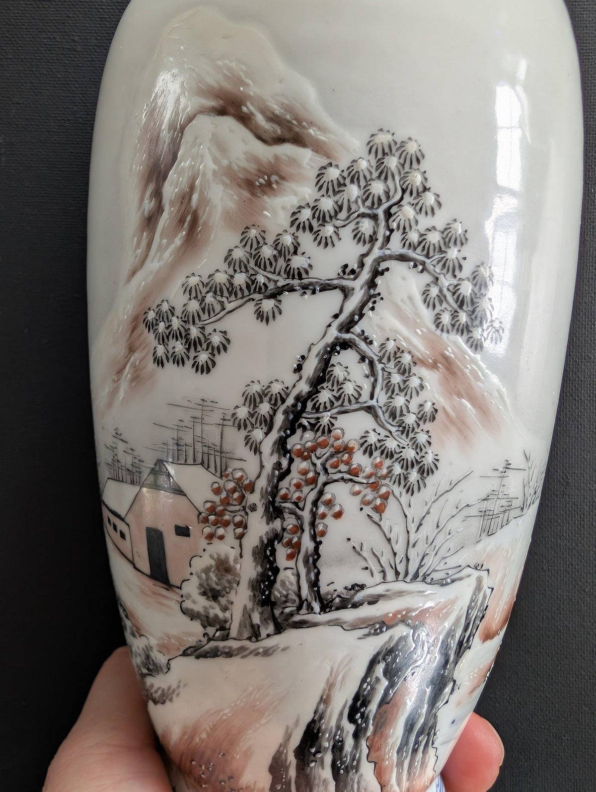 1950-1960年代复古冬景瓷瓶 #2939