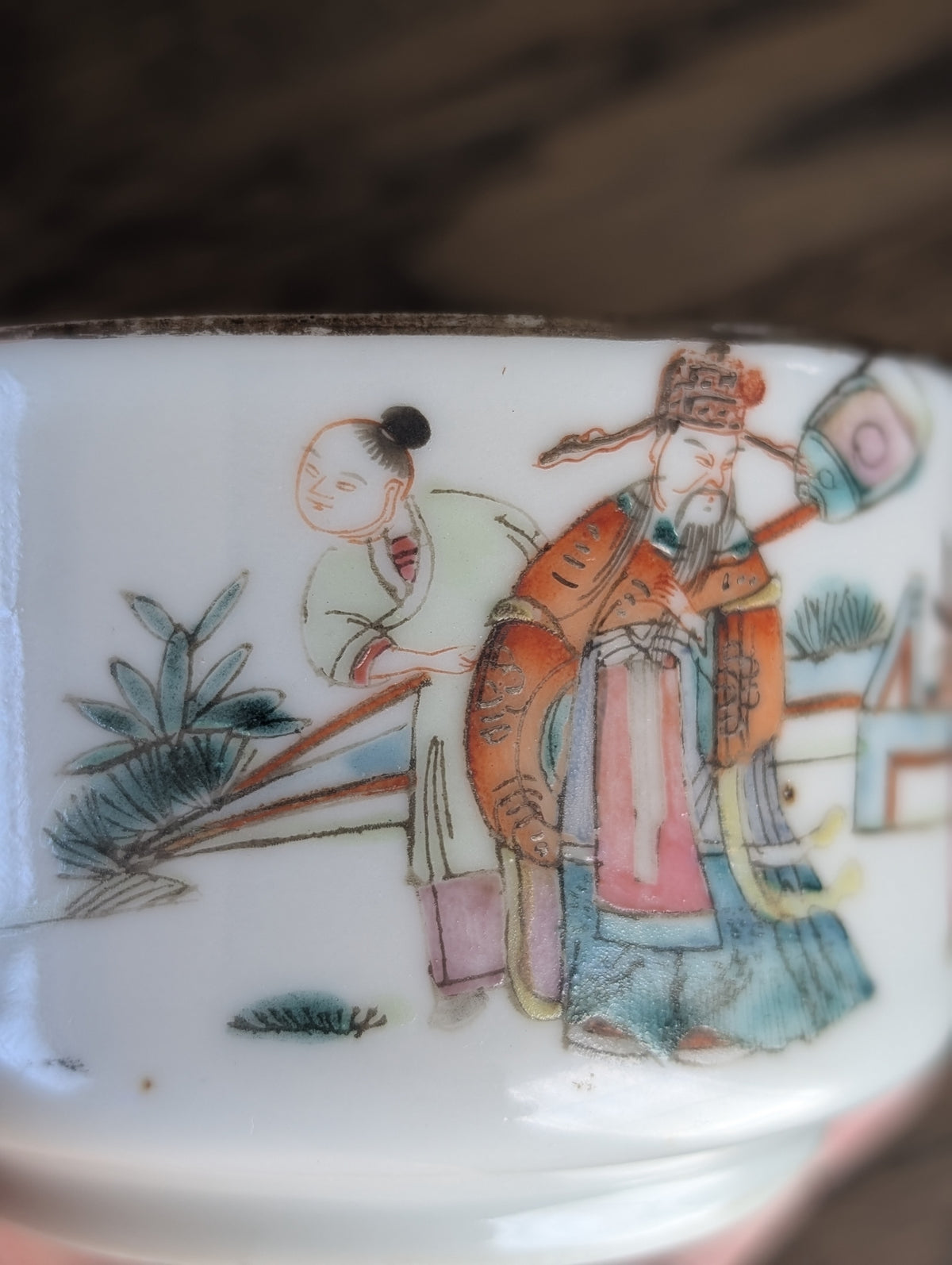 19世纪中国人物纹古董茶壶 #2983