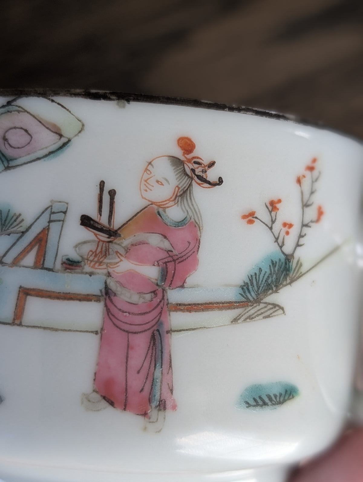 19世纪中国人物纹古董茶壶 #2983