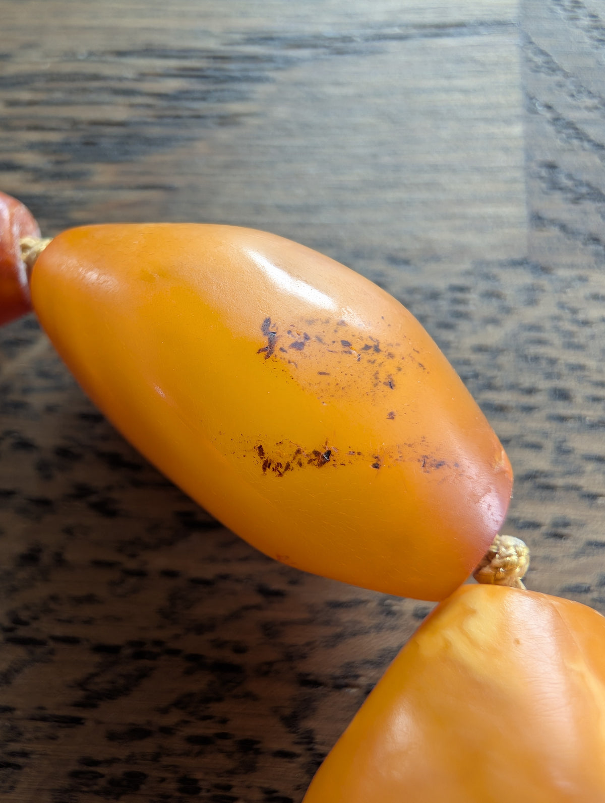 Natural Amber necklace antique from Denmark Baltic amber egg yolk 29g #2526