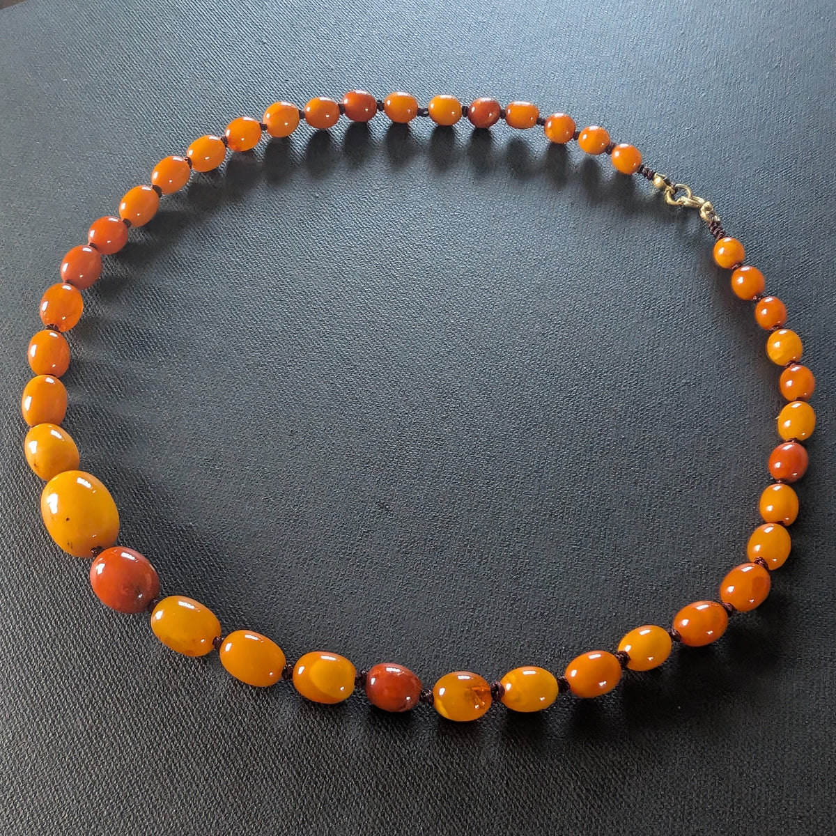 Natural Amber necklace from Denmark baltic amber egg yolk 20.42g #2992