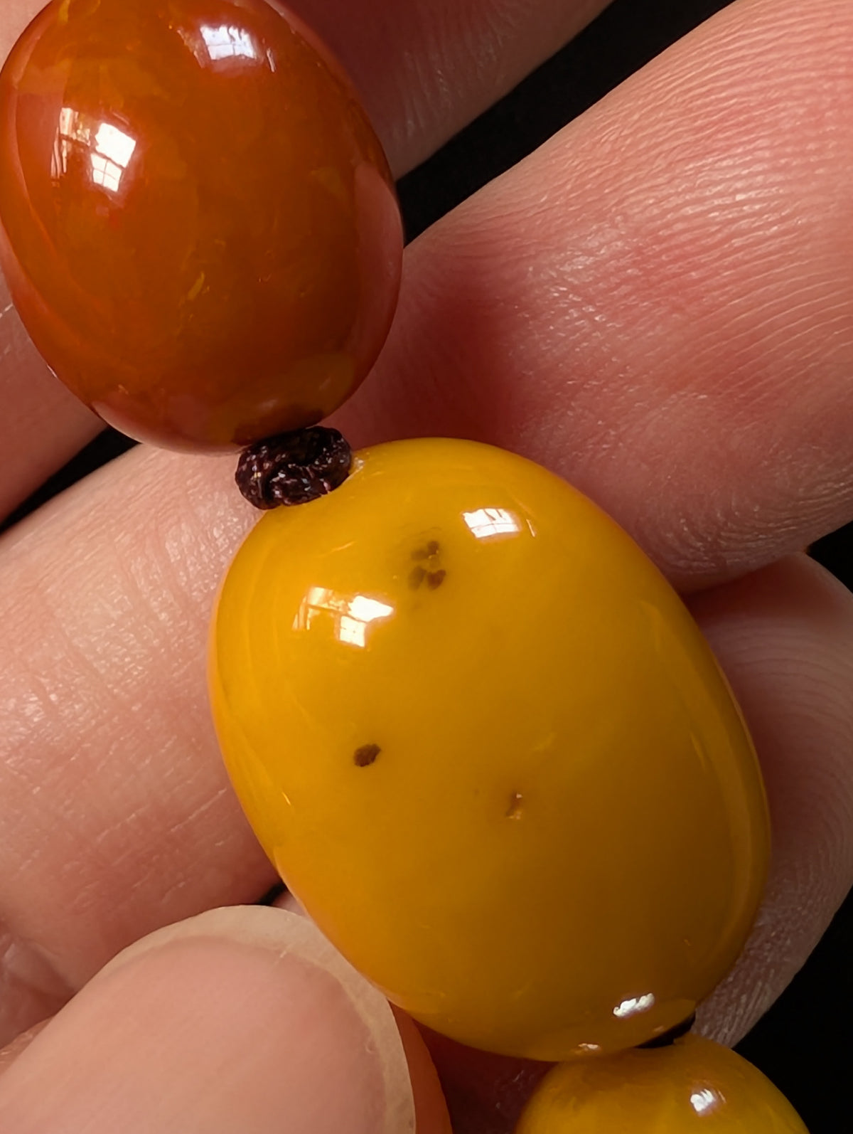 Natural Amber necklace from Denmark baltic amber egg yolk 20.42g #2992