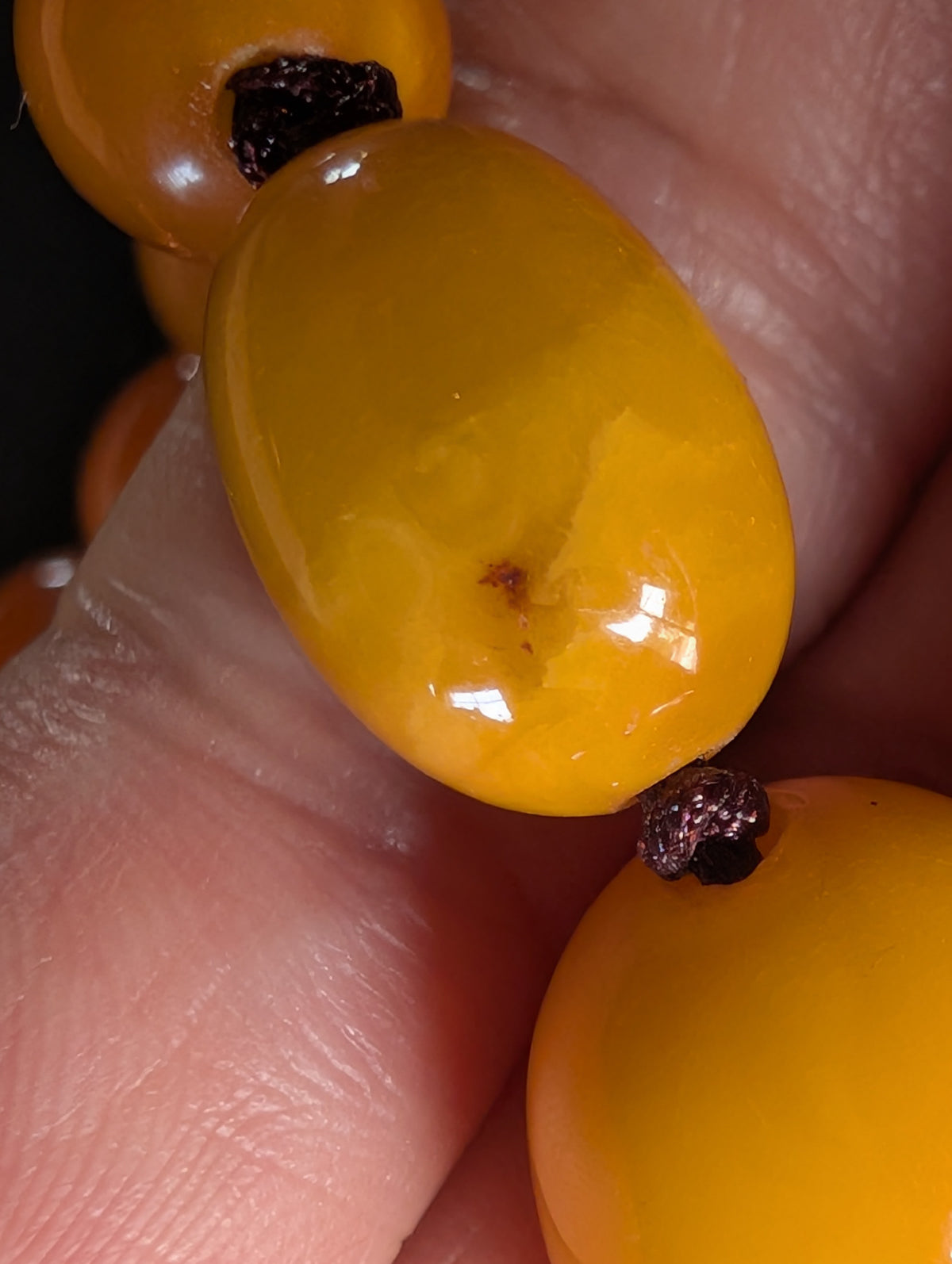 Natural Amber necklace from Denmark baltic amber egg yolk 20.42g #2992