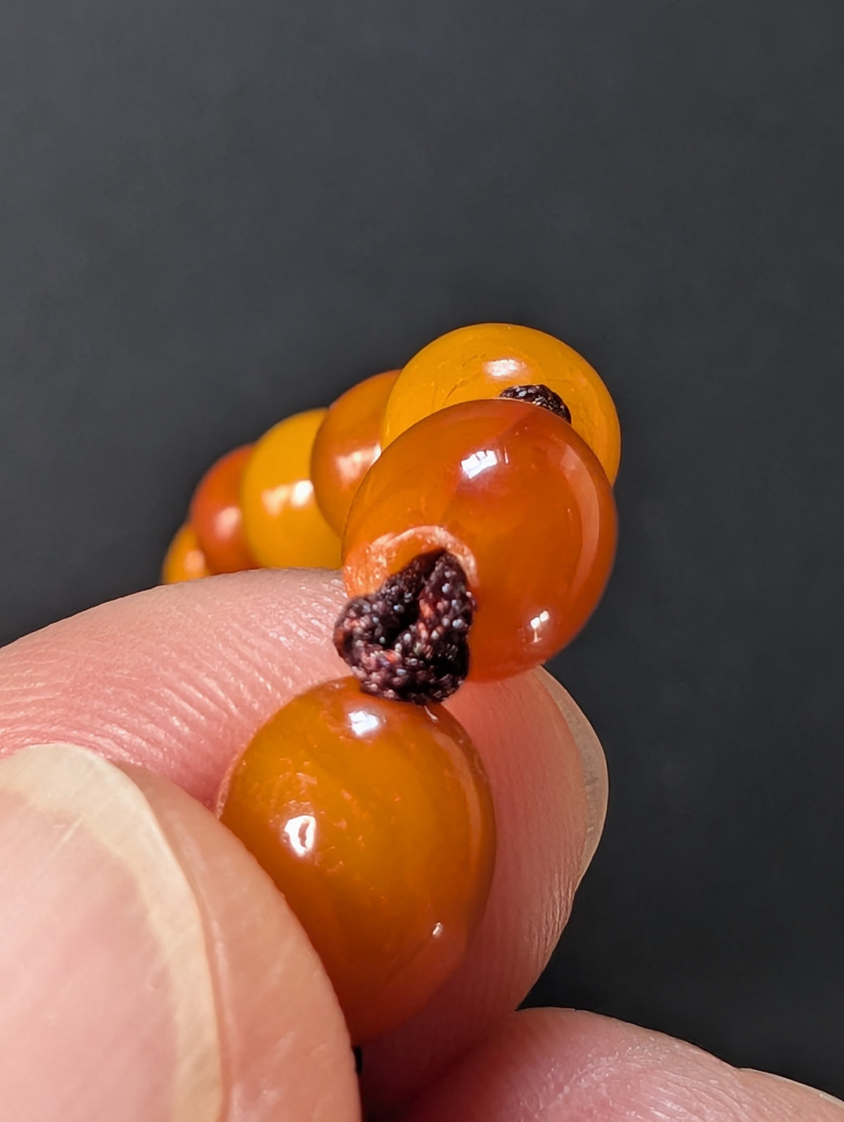 Natural Amber necklace from Denmark baltic amber egg yolk 20.42g #2992