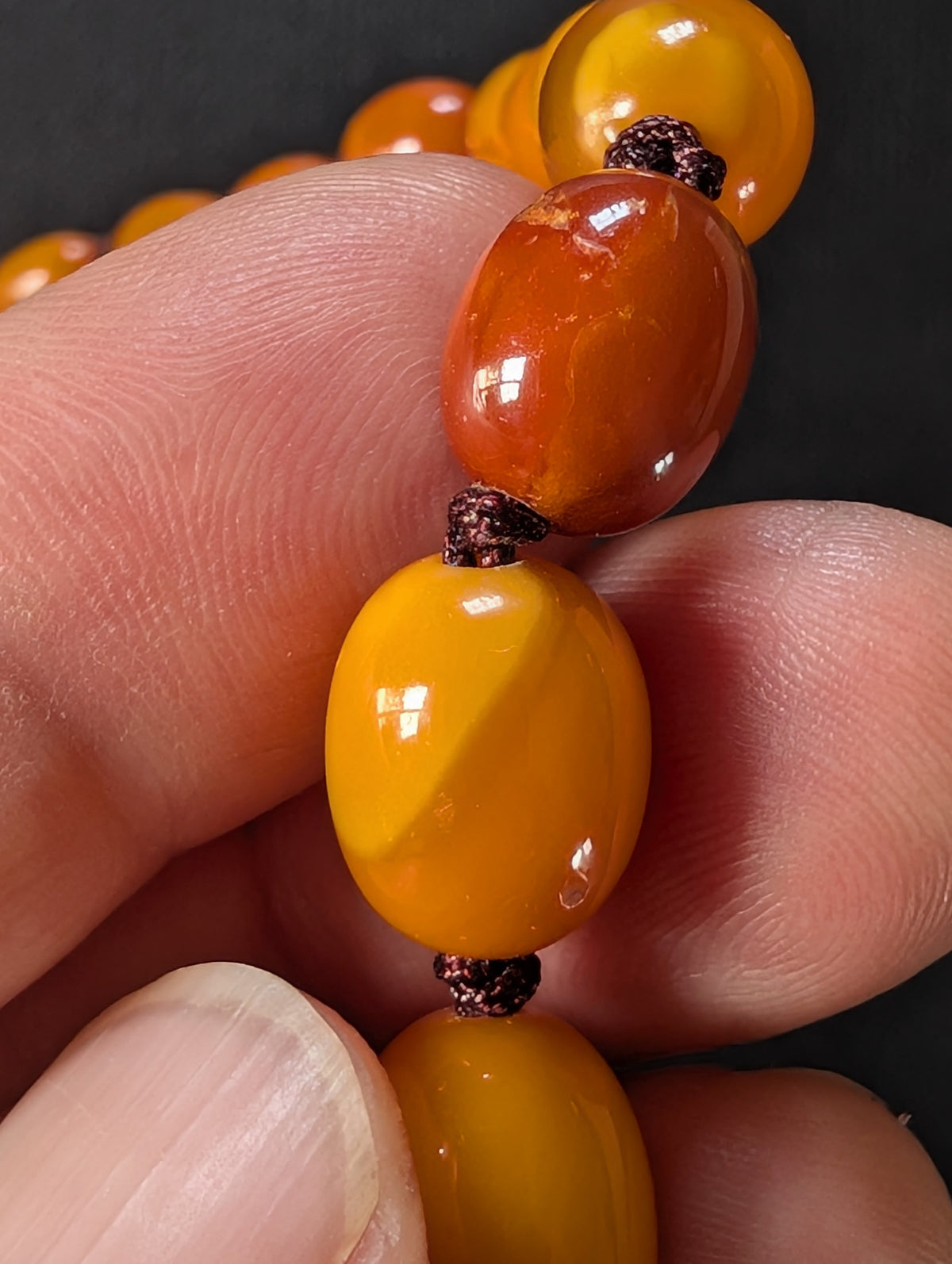 Natural Amber necklace from Denmark baltic amber egg yolk 20.42g #2992