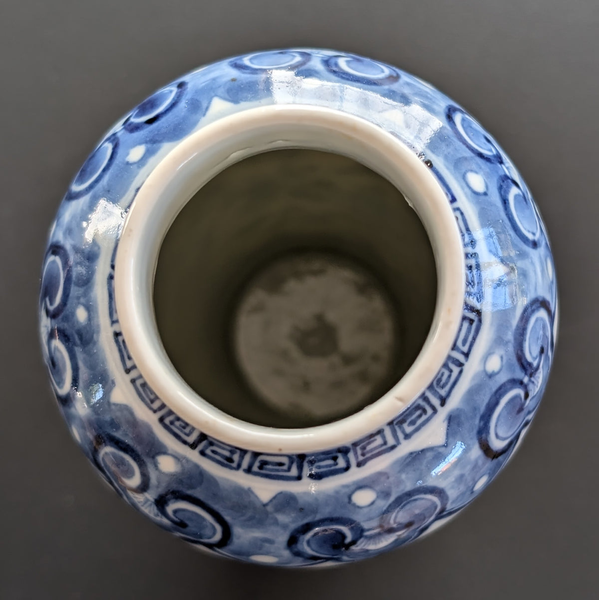 中国古董青花鸟纹瓶,晚清 #2999