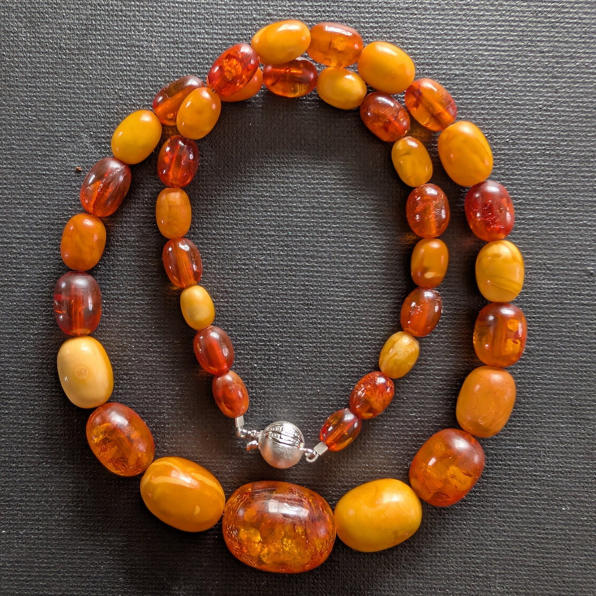 Antique Natural Amber Necklace Baltic Amber 19.07g #3022