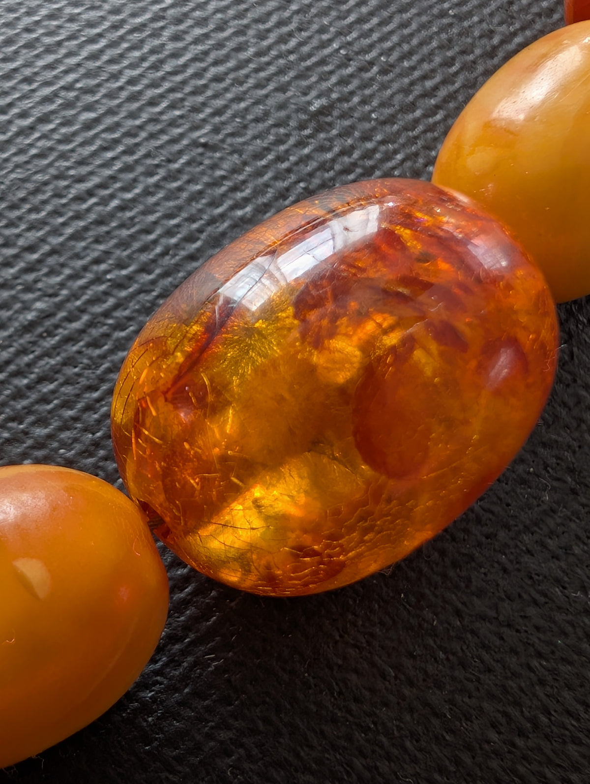 Antique Natural Amber Necklace Baltic Amber 19.07g #3022